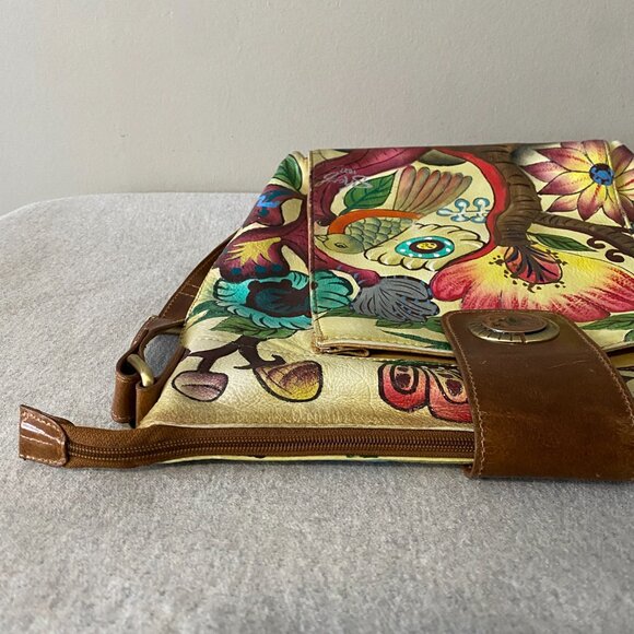 Artistic Expressions By Sharif 1827 Hand Painted Genuine Leather Bag - Picture 5 of 16